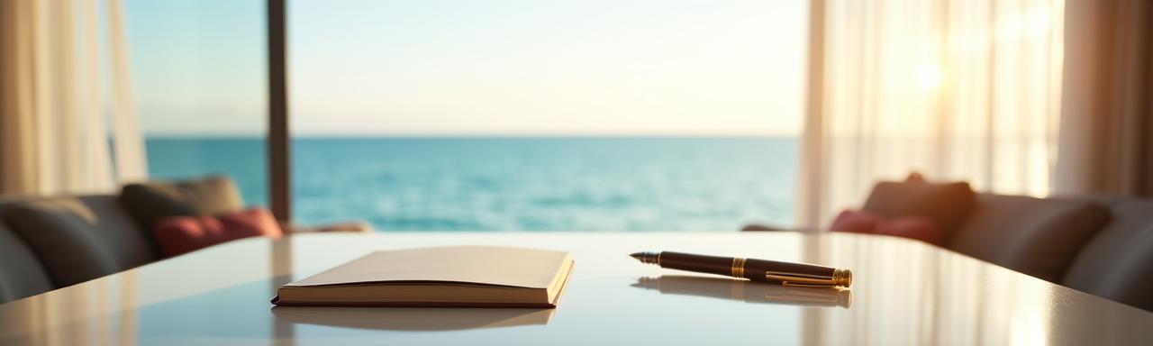 Un tranquillo ufficio moderno con vista sul mare